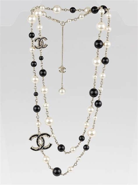 chanel black star necklace|chanel black and white necklace.